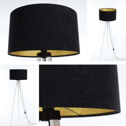 Lattialamppu STANDART 1xE27/60W/230V musta/valkoinen