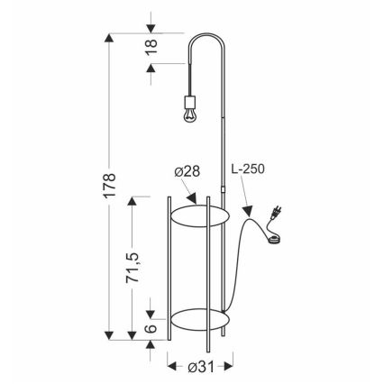 Lattialamppu WALK 1xE27/40W/230V turkoosi