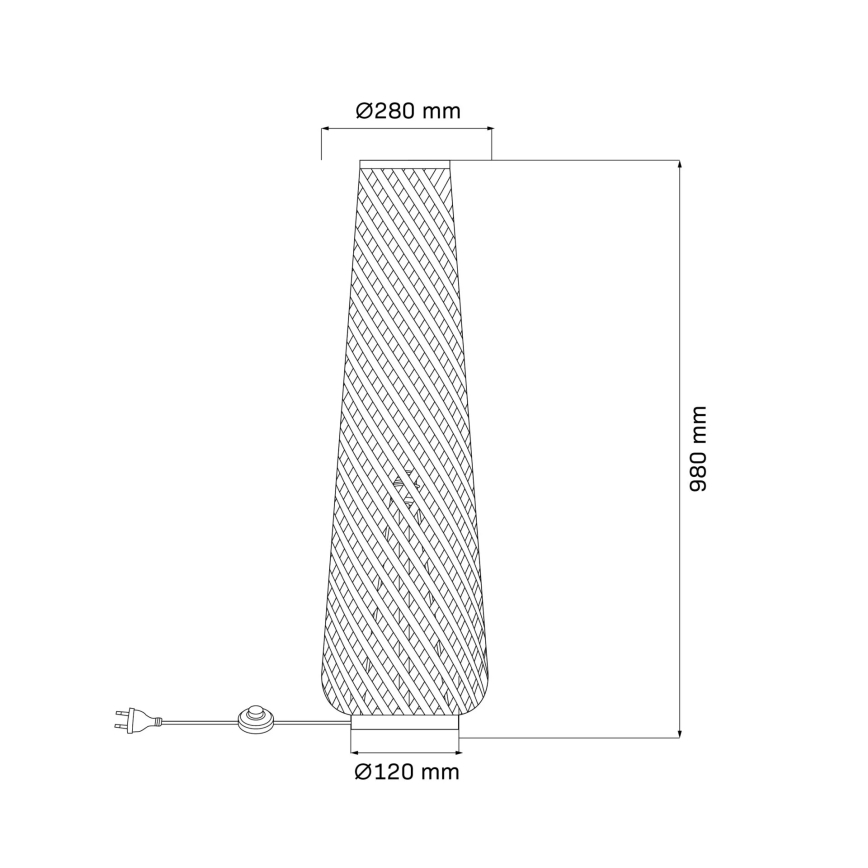Lattialamppu ZANZIBAR 1xE27/20W/230V beige