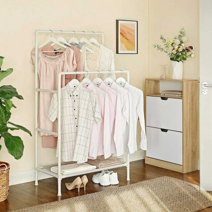 Lattiaseisova naulakko LINEA, valkoinen