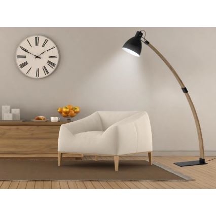 Lattiavalaisin 1xE27/60W/230V saarnipuu/musta