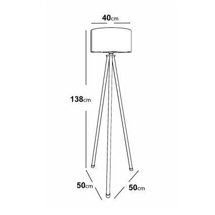 Lattiavalaisin AYD 1xE27/40W/230V musta/valkoinen
