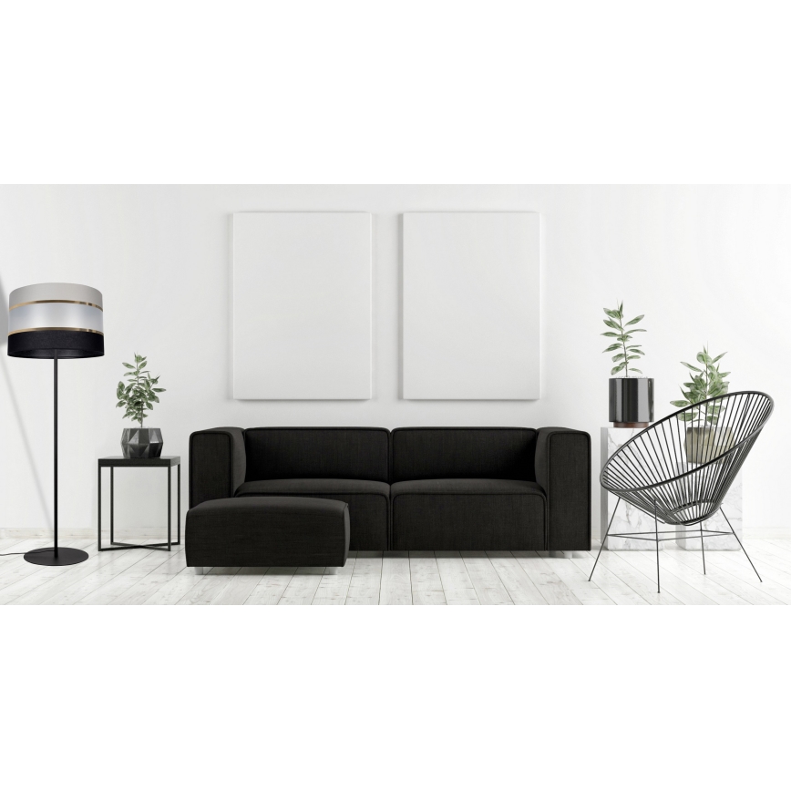 Lattiavalaisin CORAL 1xE27/60W/230V musta/harmaa