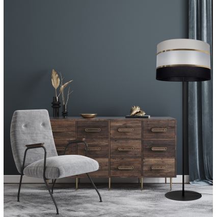 Lattiavalaisin CORAL 1xE27/60W/230V musta/harmaa