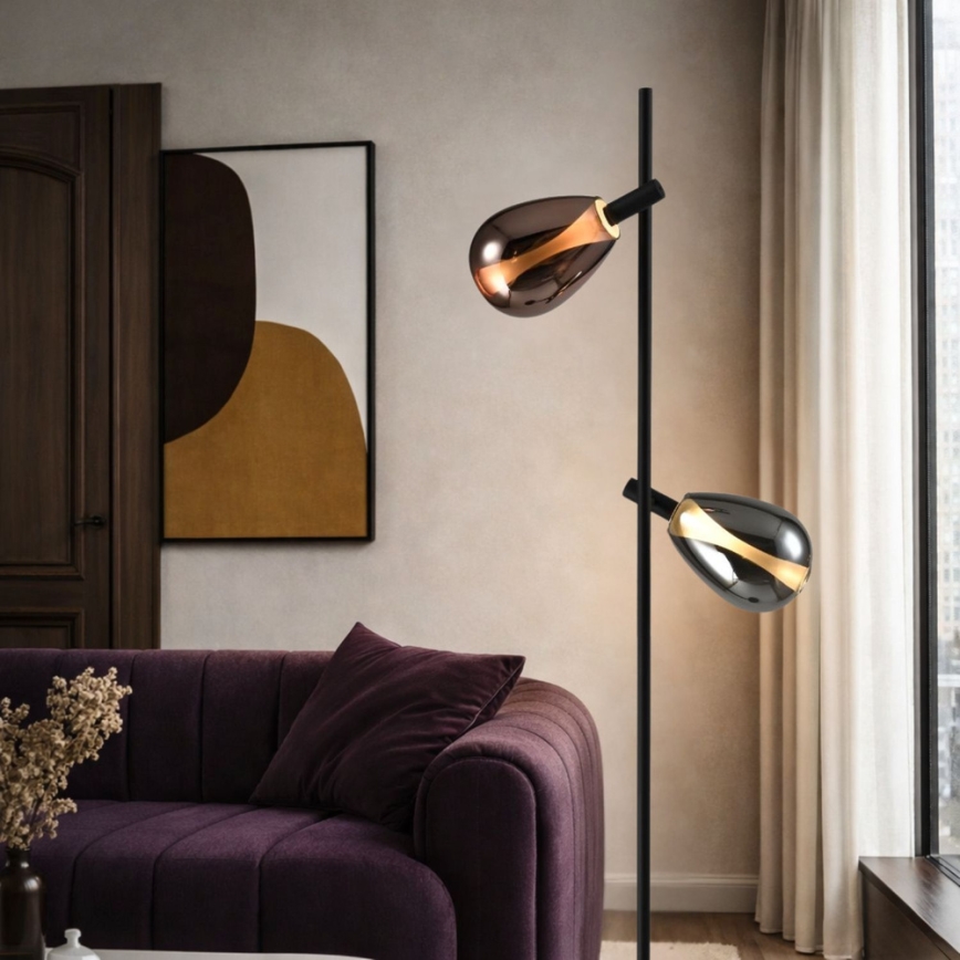 Lattiavalaisin DENSO 2xG9/5W/230V musta kromi/kupari