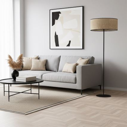 Lattiavalaisin ECO 1xE27/15W/230V beige/rottinki