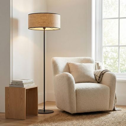 Lattiavalaisin ECO 1xE27/15W/230V beige/rottinki