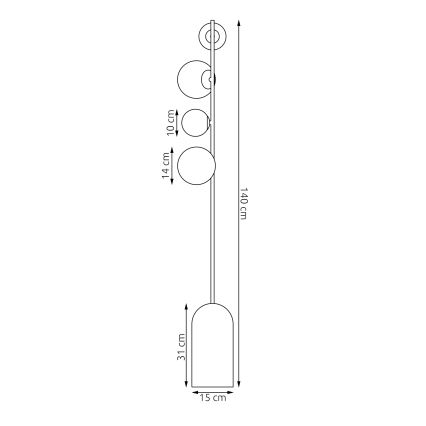 Lattiavalaisin ETNO 4xG9/8W/230V, oranssi