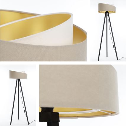 Lattiavalaisin GALAXY 1xE27/60W/230V beige/valkoinen/wenge