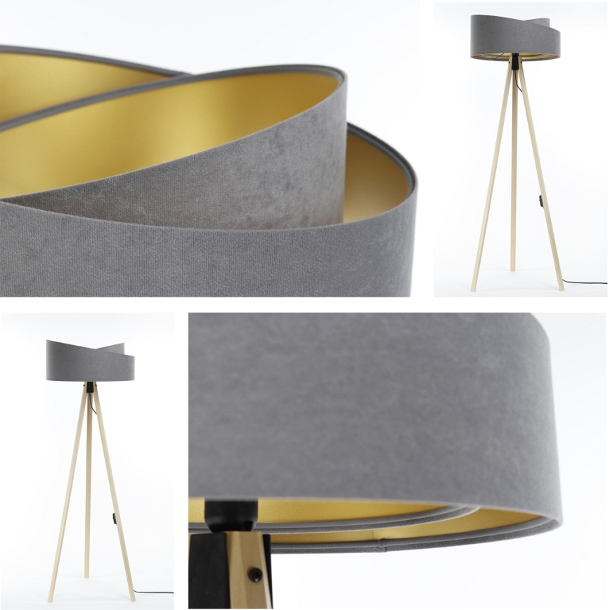 Lattiavalaisin GALAXY 1xE27/60W/230V harmaa/beige