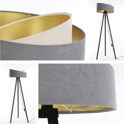 Lattiavalaisin GALAXY 1xE27/60W/230V harmaa/kerma/wenge