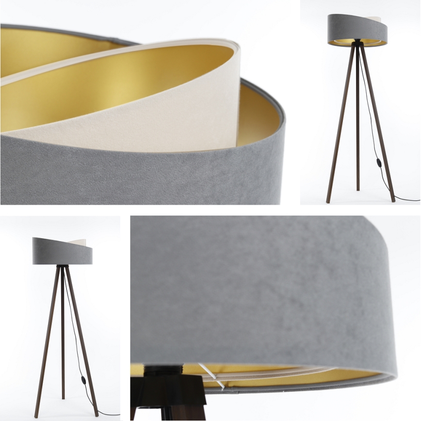 Lattiavalaisin GALAXY 1xE27/60W/230V harmaa/ruskea