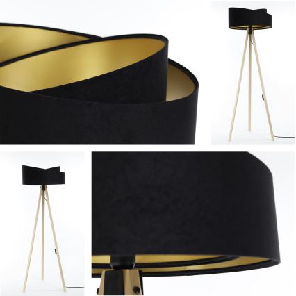 Lattiavalaisin GALAXY 1xE27/60W/230V musta/beige