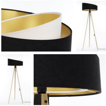 Lattiavalaisin GALAXY 1xE27/60W/230V musta/beige