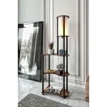 Lattiavalaisin hyllyillä 1xE27/40W/230V 140 cm musta/ruskea