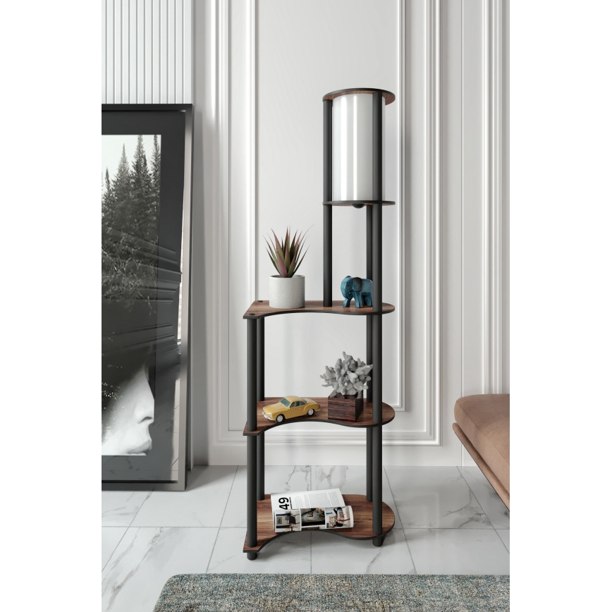 Lattiavalaisin hyllyillä 1xE27/40W/230V 140 cm musta/ruskea