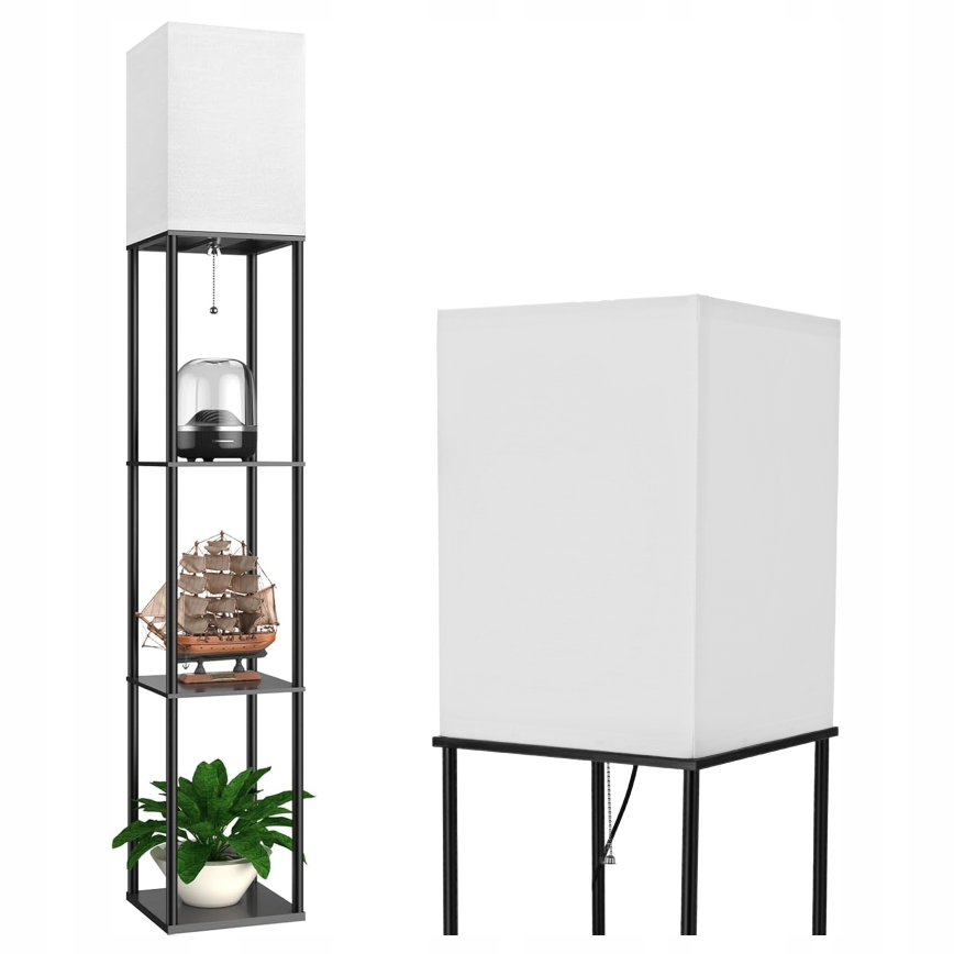 Lattiavalaisin hyllyillä 1xE27/40W/230V musta/valkoinen