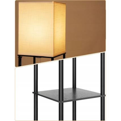 Lattiavalaisin hyllyillä 1xE27/40W/230V musta/valkoinen