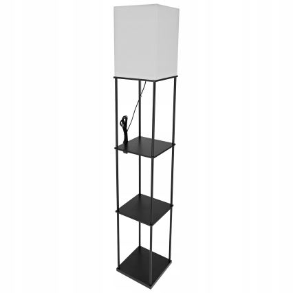 Lattiavalaisin hyllyillä 1xE27/40W/230V musta/valkoinen