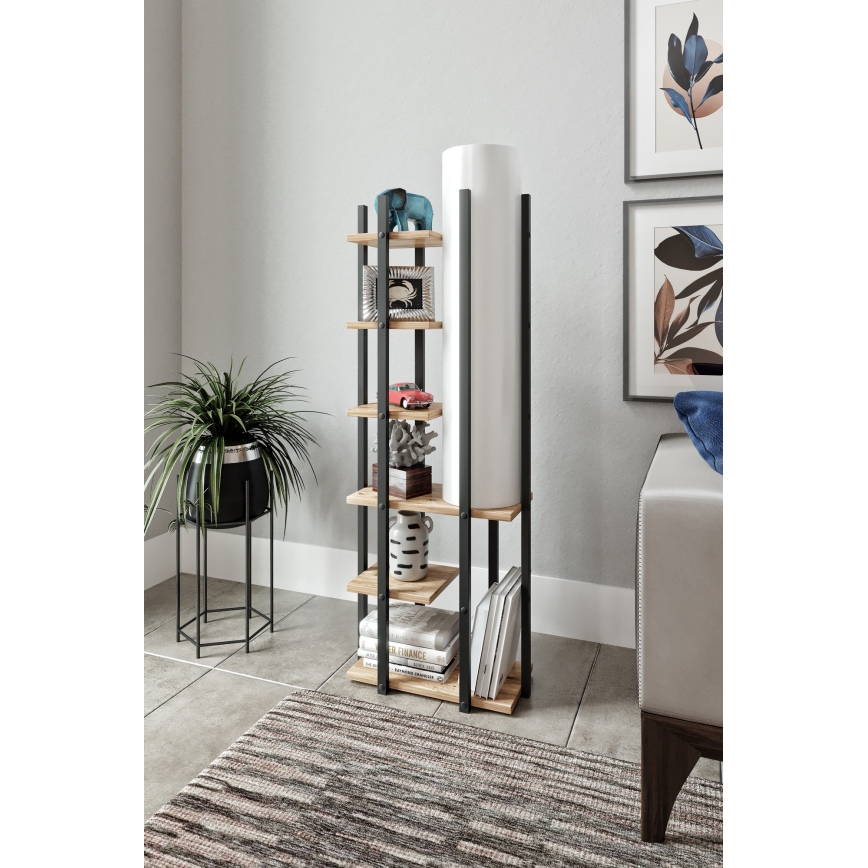 Lattiavalaisin hyllyillä MODA DOR 1xE27/40W/230V musta/ruskea