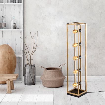 Lattiavalaisin KAFES 5xE27/40W/230V kultainen