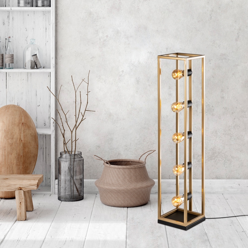 Lattiavalaisin KAFES 5xE27/40W/230V kultainen