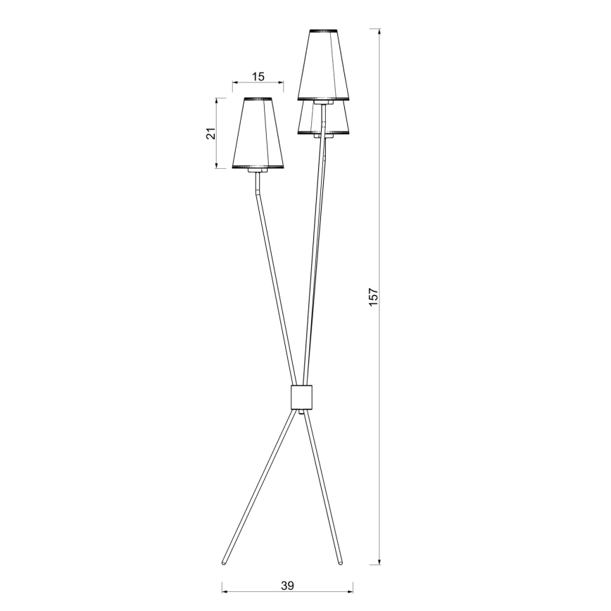 Lattiavalaisin TREFOT 3xE14/15W/230V beige