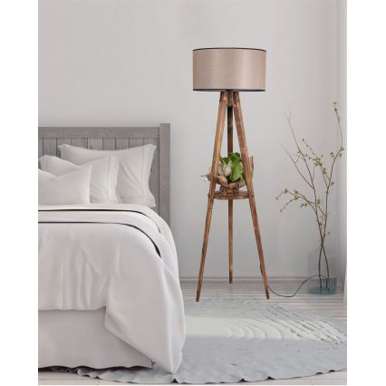 Lattiavalaisin TRIPOD 1xE27/60W/230V beige/ruskea