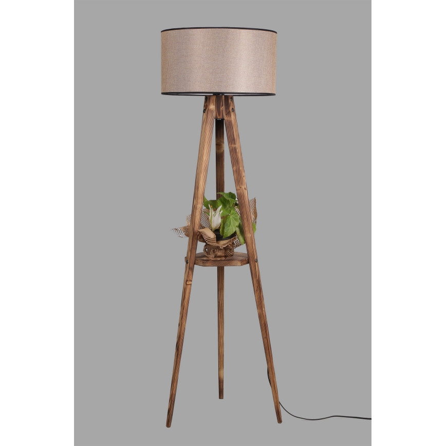 Lattiavalaisin TRIPOD 1xE27/60W/230V beige/ruskea