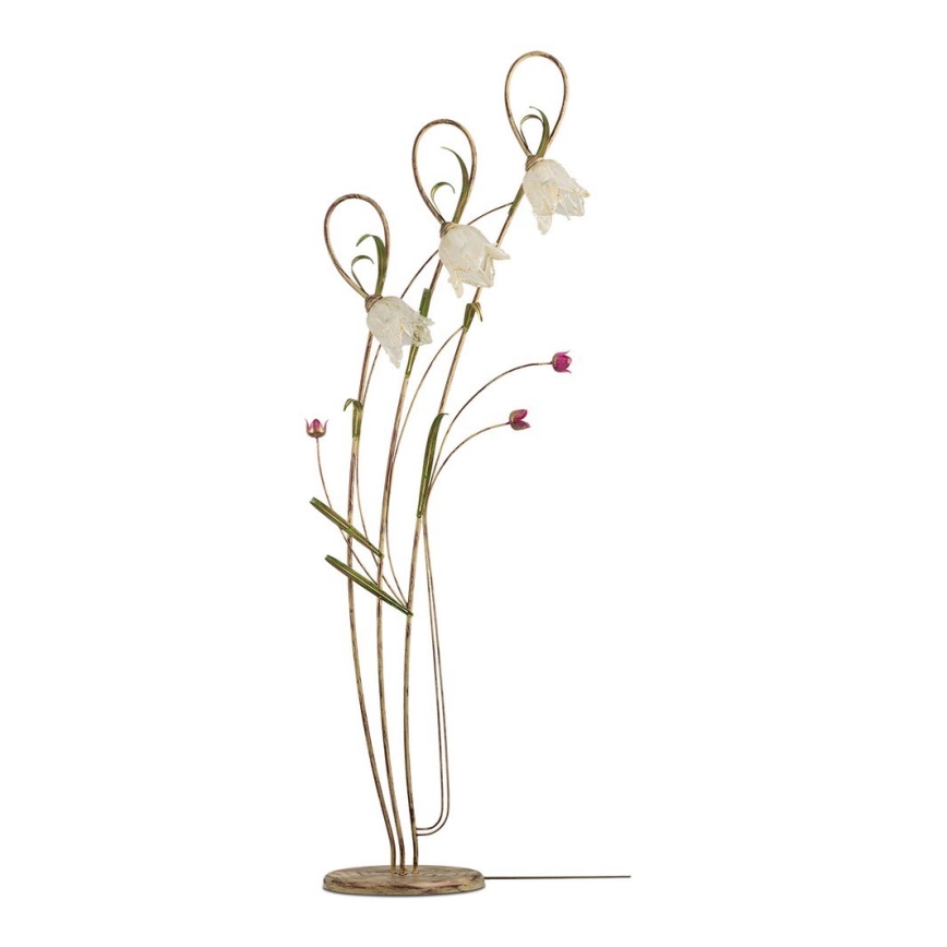 Lattiavalaisin TULIPANO 3xE14/40W/230V Muranon lasia