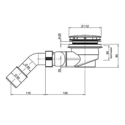 LAUFEN H2951270000001 - Suihkualtaan sifoni SOLUTIONS muovi/valkoinen