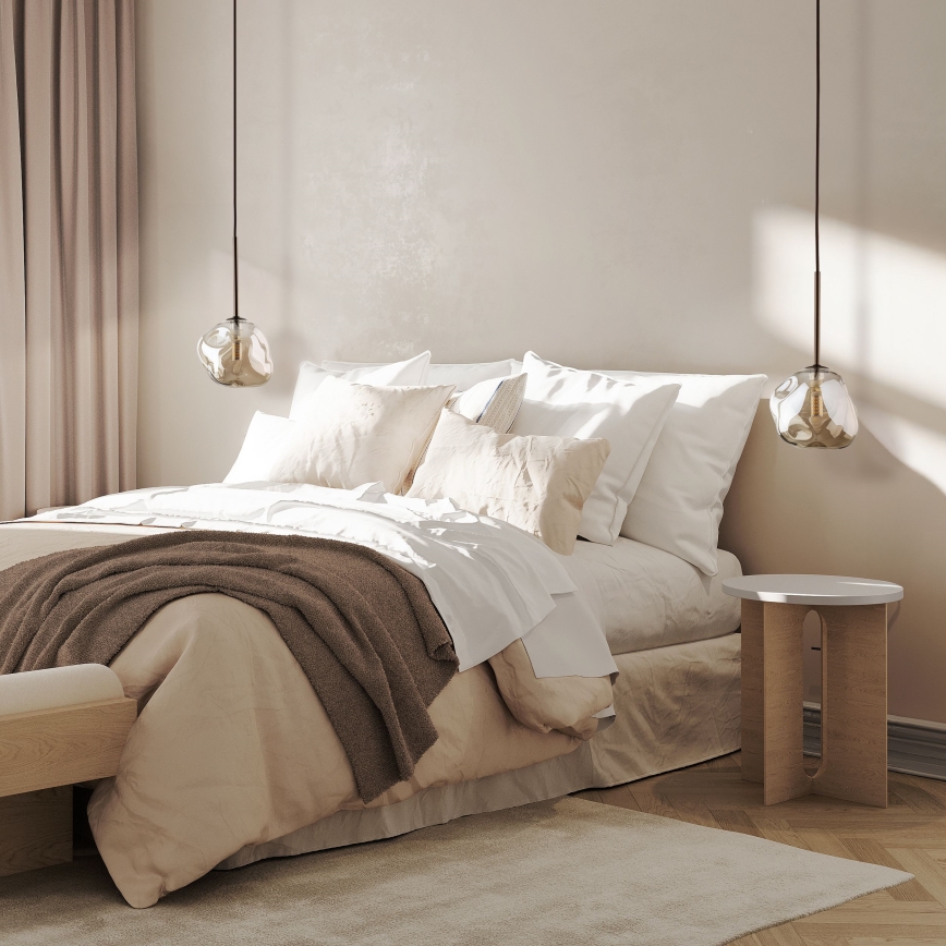 LAVA-riippuvalaisin vaijerilla 1xG9/8W/230V pronssi/savunbeige