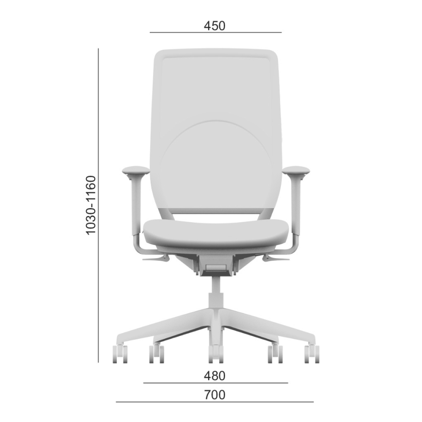 LD Seating - Toimistotuoli pääntuen kanssa ARCUS harmaa/vihreä