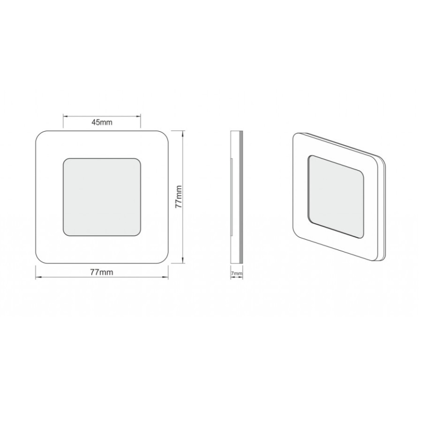 LDST DI-01-SC-BZ9 - LED-porrasvalaisin DIANA 9xLED/1,2W/230V mattamusta 6500K
