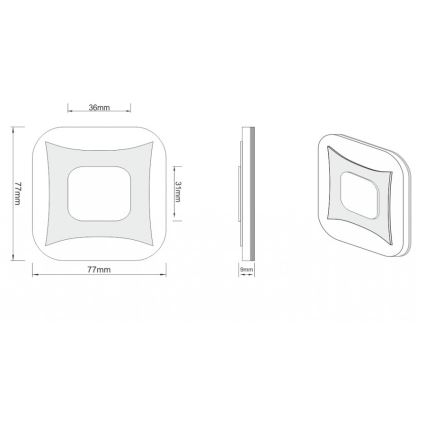 LDST SK-01-B-BZ8 - LED-portaikkovalo SHOCK 8xLED/1,2W/230V valkoinen 6500K