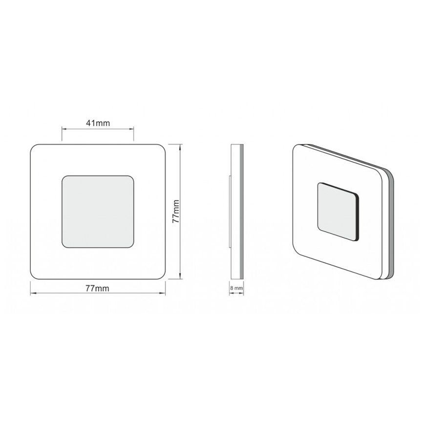 LDST SW-01-B-BC8 - Portaikkojen valaistus SWIFT 8xLED/1,2W/230V