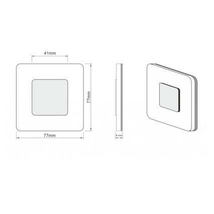 LDST SW-01-B-BZ8 - LED-portaikkovalo SWIFT 8xLED1,2W/230V valkoinen 6500K