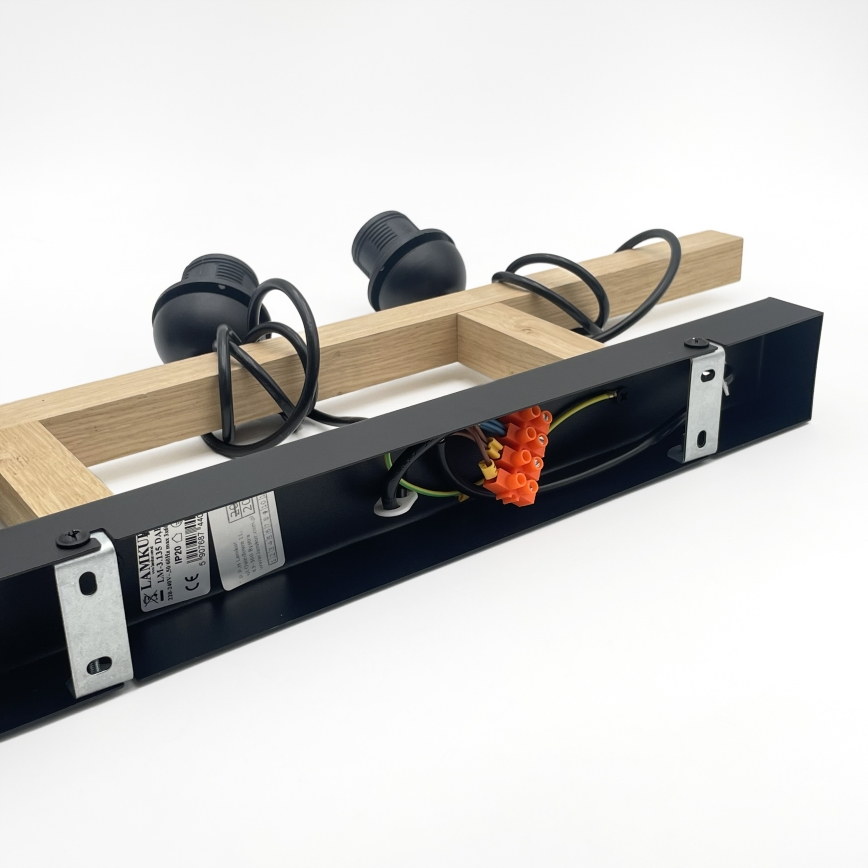 LEANDRA riippuvalaisin johdolla 3xE27/15W/230V tammi/musta