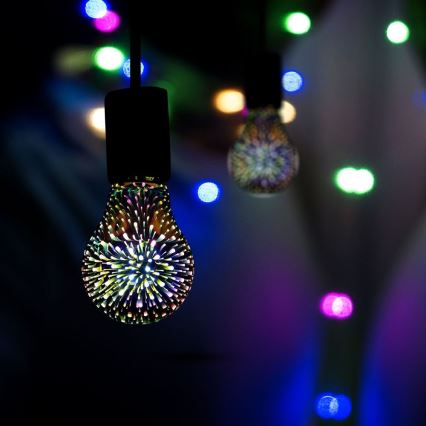 LED 3D Koristepolttimo FILAMENT A60 E27/3W/230V 3000K