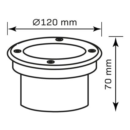 LED-ajotievalo MIVO LED/3W/230V halkaisija 12 cm IP67 mattakromi
