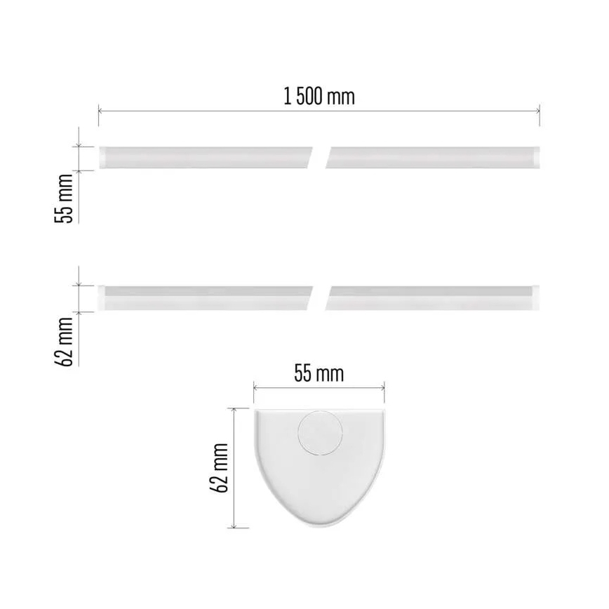 LED-alakaappivalaisin LED/60W/230V 4000K 150 cm