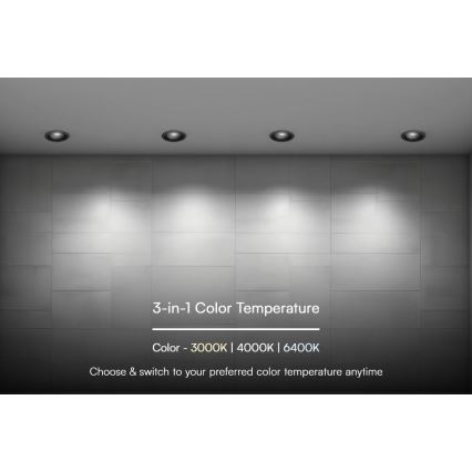 LED Kattovalaisin LED/18W/230V 3000/4000/6400K ? 10,6 cm musta