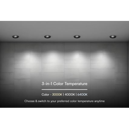 LED Kattovalaisin LED/24W/230V 3000/4000/6400K Ø 13,5 cm musta