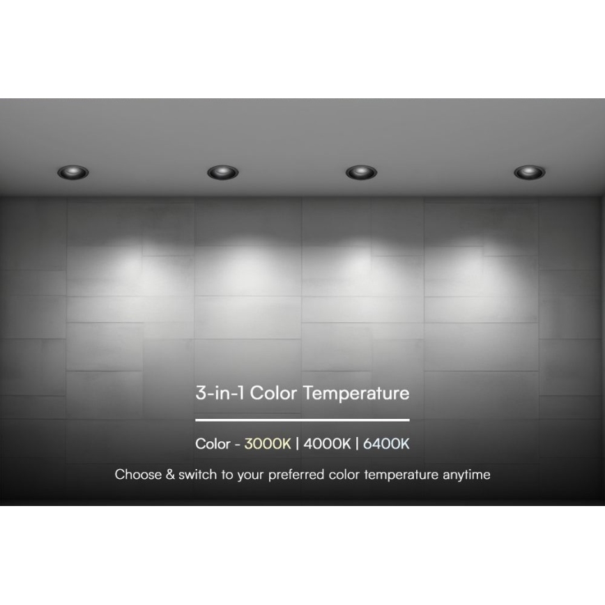 LED Kattovalaisin LED/24W/230V 3000/4000/6400K Ø 13,5 cm musta