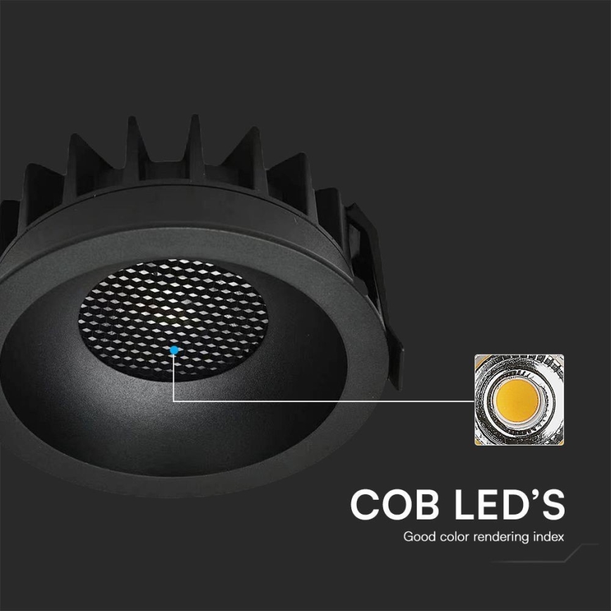 LED Kattovalaisin LED/24W/230V 3000/4000/6400K Ø 13,5 cm musta