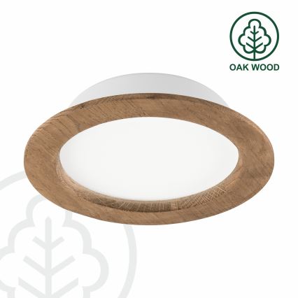 LED Kattovalaisin WOODY SPOT LED/16,5W/230V 4000K pähkinä Ø 18,5 cm