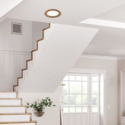 LED Kattovalaisin WOODY SPOT LED/16,5W/230V 4000K pähkinä Ø 18,5 cm