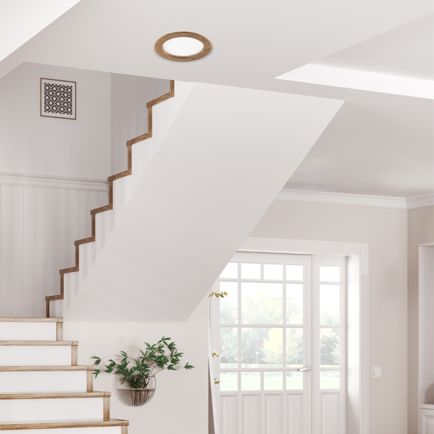 LED Kattovalaisin WOODY SPOT LED/16,5W/230V 4000K pähkinä Ø 18,5 cm