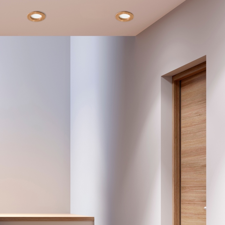 LED Kattovalaisin WOODY SPOT LED/5,5W/230V 4000K tammi ? 10 cm