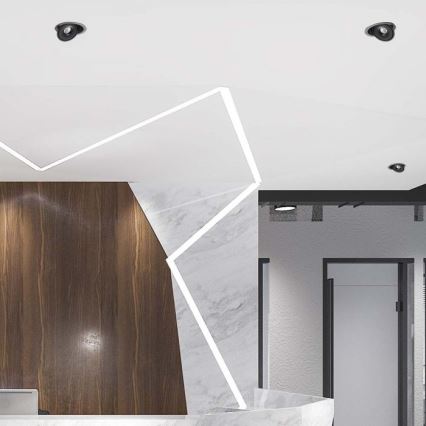 LED Upotettava alasvalaisin LED/28W/230V 3000/4000/6400K halkaisija 20 cm musta